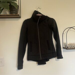 Lululemon Dark Charcoal Gray Funnel Neck Zip Up Jacket Size 2